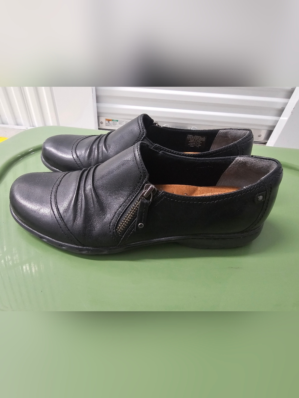 Women Rockport Cobb Hill Penfield Zip Leather Walking Shoes Black Size 9